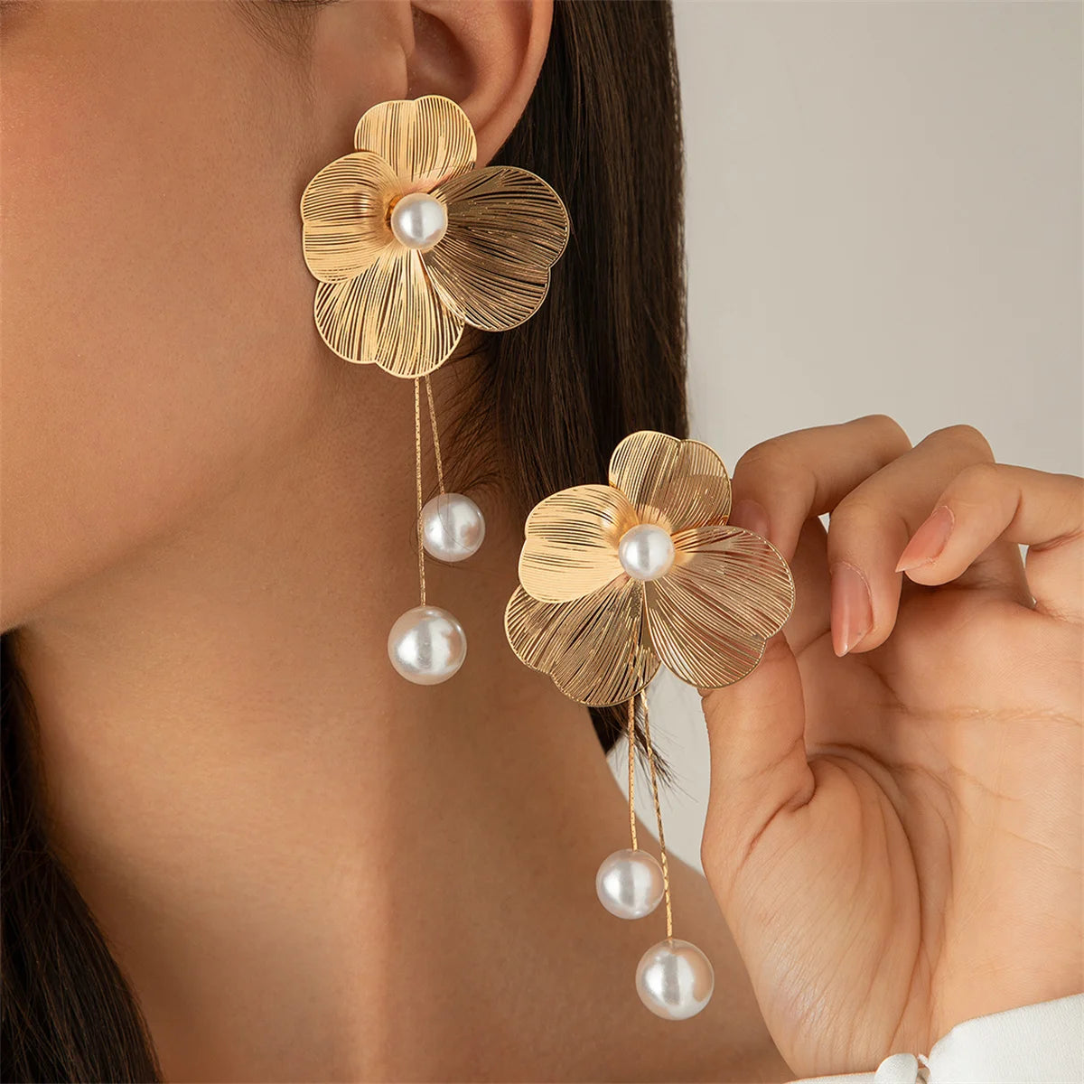 Pendientes Flor Perlada