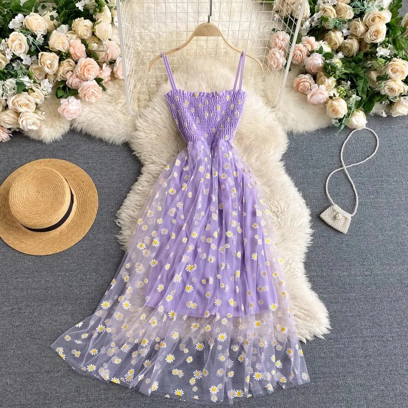 Vestido tul floral