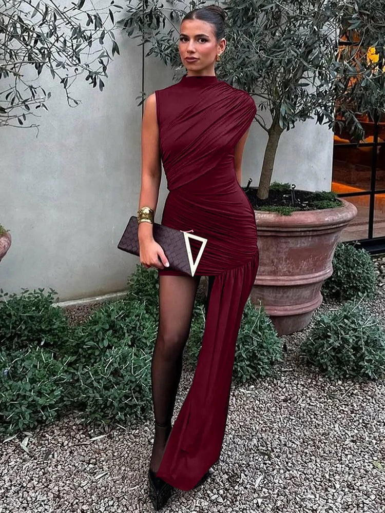 Vestido elegante falda Drap