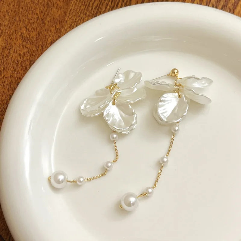 Pendientes Petalos Perlados