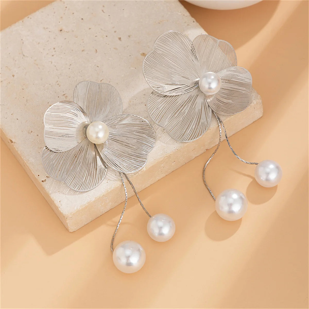 Pendientes Flor Perlada
