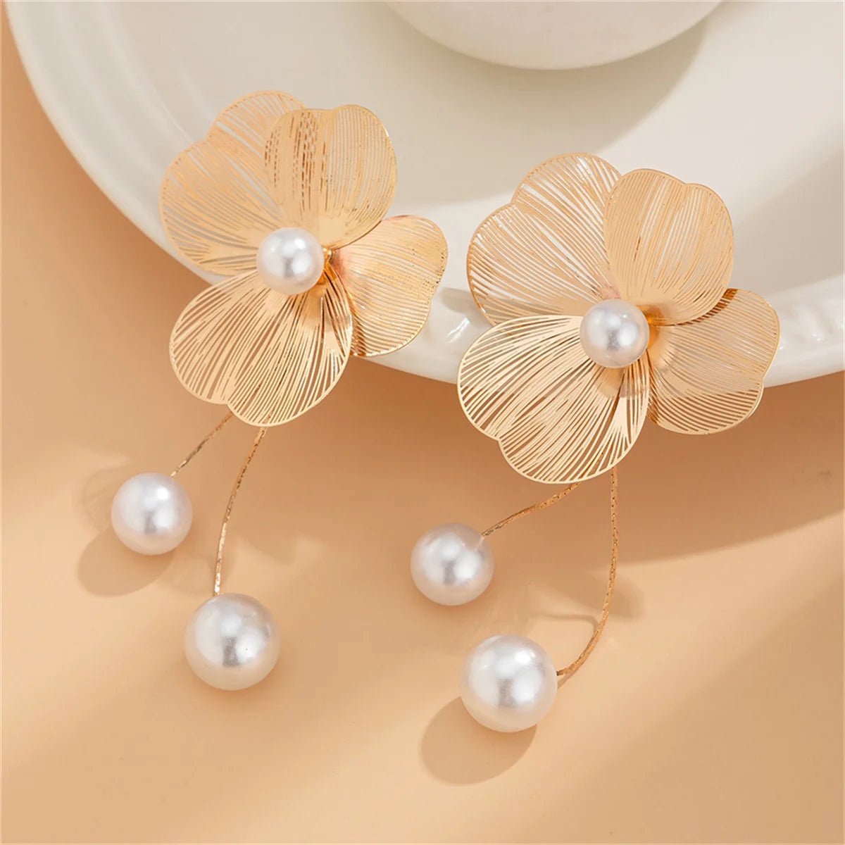 Pendientes Flor Perlada