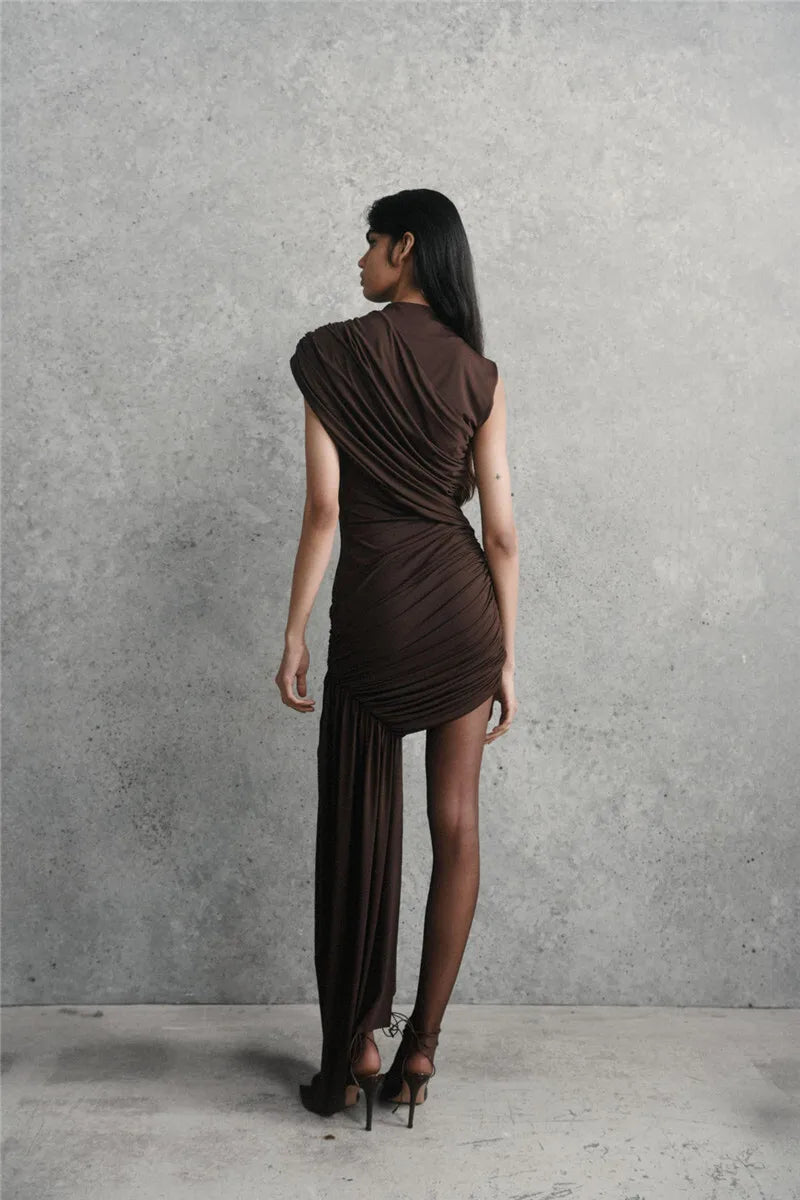Vestido elegante falda Drap