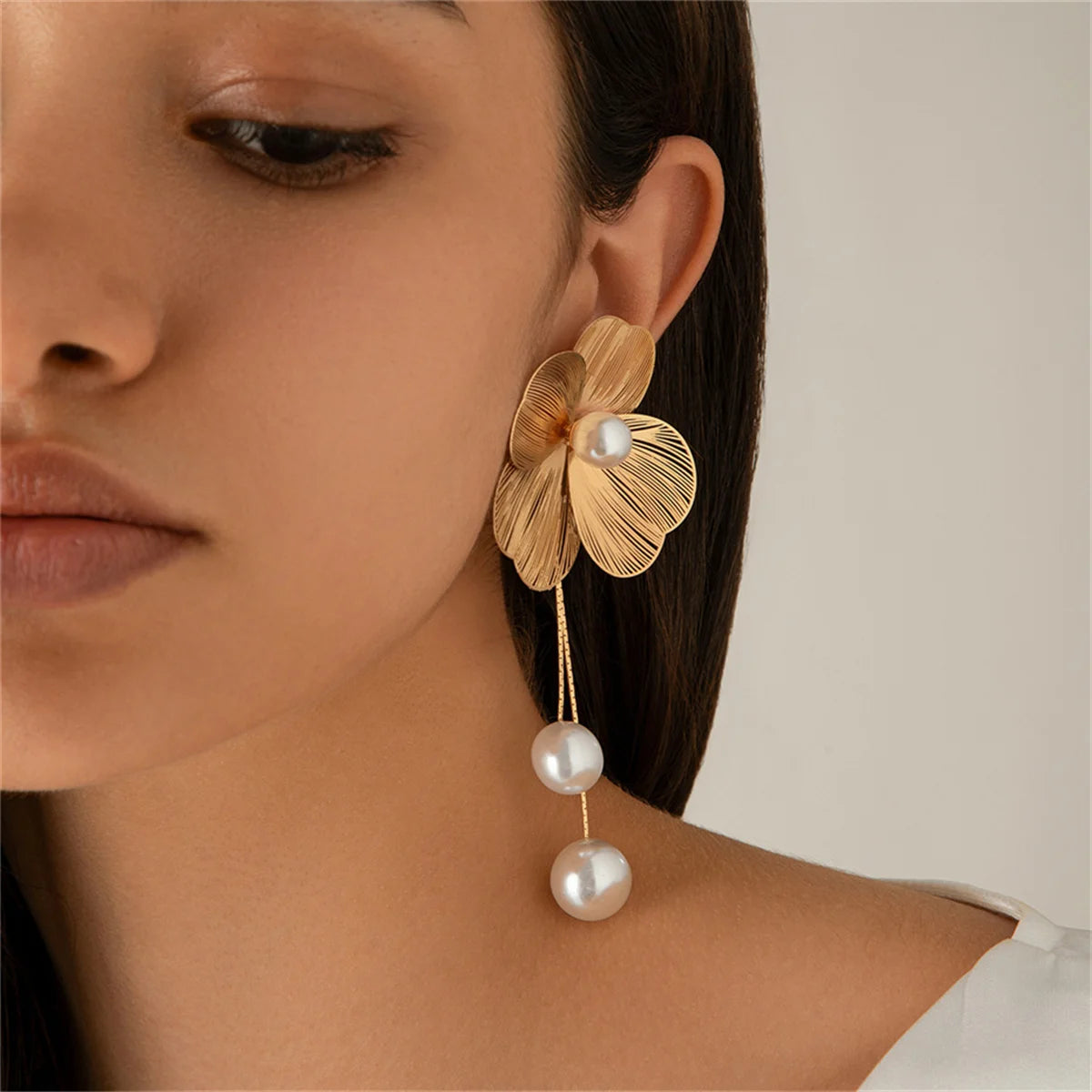 Pendientes Flor Perlada