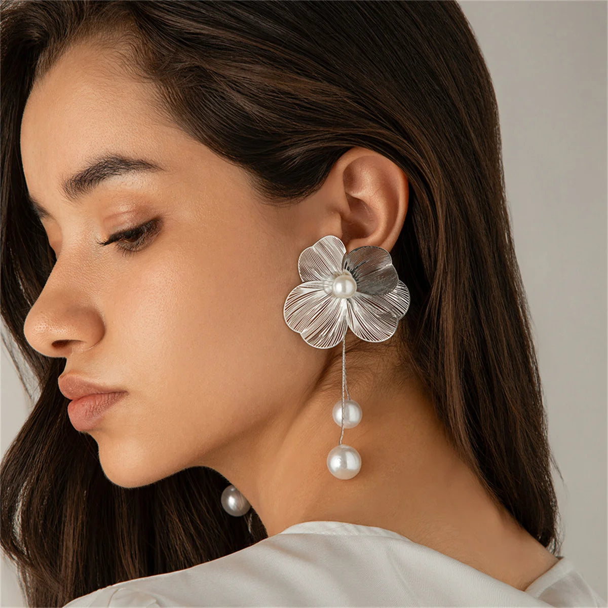 Pendientes Flor Perlada