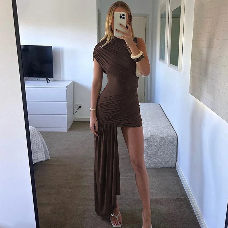 Vestido elegante falda Drap