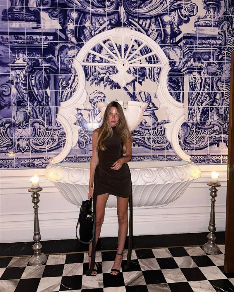vestido gala con lazos