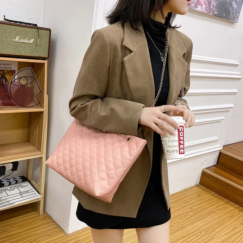 Bolso efecto cuero diamante