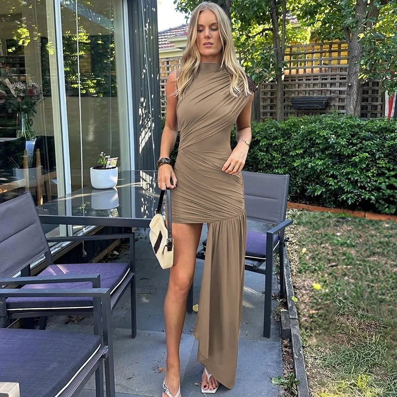 Vestido elegante falda Drap