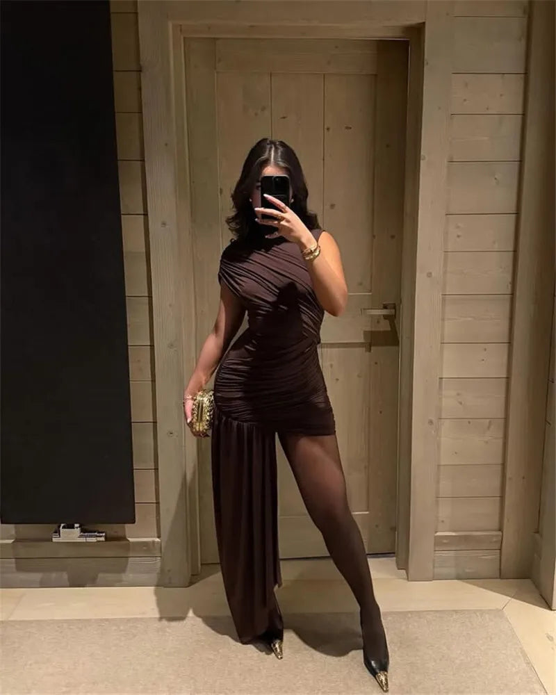 Vestido elegante falda Drap