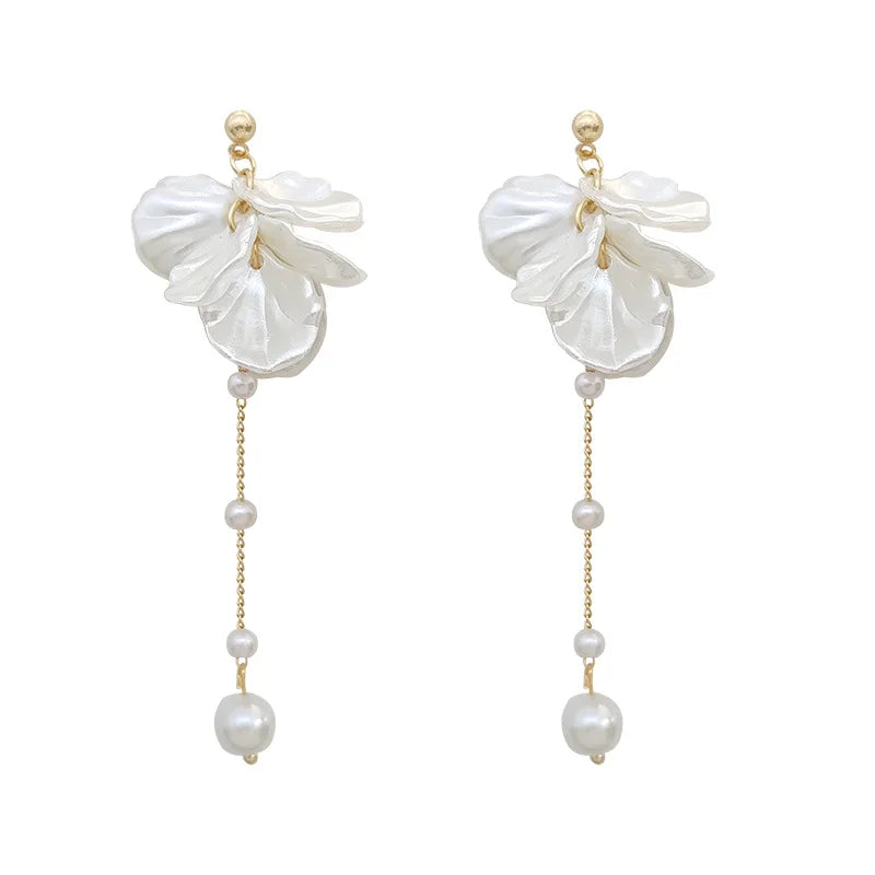 Pendientes Petalos Perlados