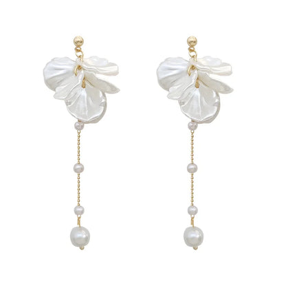 Pendientes Petalos Perlados