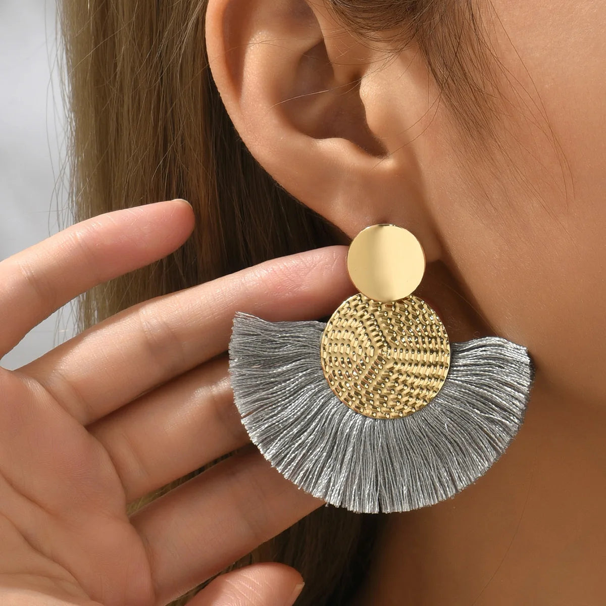 Pendientes abanico precolombino
