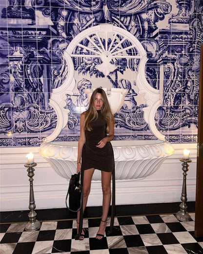 vestido gala con lazos